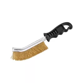   EXTOL CRAFT drótkefe hajlított, műanyag nyél; réz, 24cm, 30mm szálhossz