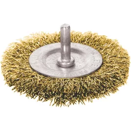   EXTOL CRAFT drótcsiszoló körkefe, 63mm, fúrógépbe fogható: 6mm csap, hullámos szálú, rezezett acél, max 4500 frod/perc