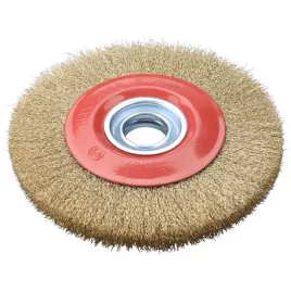   EXTOL CRAFT drótcsiszoló körkefe kettős köszörűre, 150mm, 32mm átm, műa. adapterek, hullámos szálú, rezezett acél