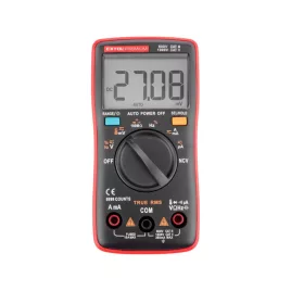   EXTOL PREMIUM digitális multiméter; Amper/Volt/Ohm mérő, True RMS, hangjelző funkcióval, CE, 2 db 1,5V AA elem