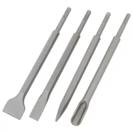   EXTOL CRAFT SDS PLUS betonvéső készlet 4db, 250mm, hegyes, lapos 25mm, lapos 45mm, horony