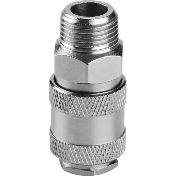 EXTOL PREMIUM gyorscsatlakozó-hüvely külső menettel 1/4", nikkelezett réz, bliszteren