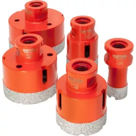   EXTOL PREMIUM gyémánt körkivágó készlet csempére, 5 db, 20-68mm, M14, sarokcsiszolóhoz