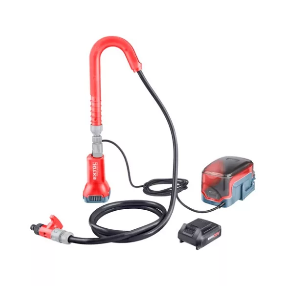 EXTOL PREMIUM gép 2 Share20V akkus esővízszivattyú kivezetőcsővel, 80W, 1db akku+töltő