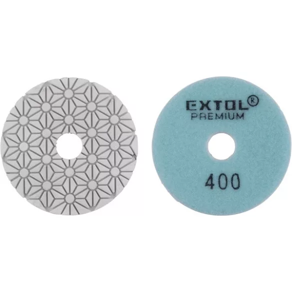 EXTOL PREMIUM gyémánt csiszoló- és polírkorong csempe élcsiszolóhoz, tépőzáras, 100mm, P400