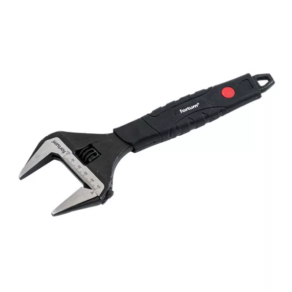 FORTUM garancia állítható villáskulcs 250mm/10", 0-50mm nyílás, CrV, gumírozott markolat