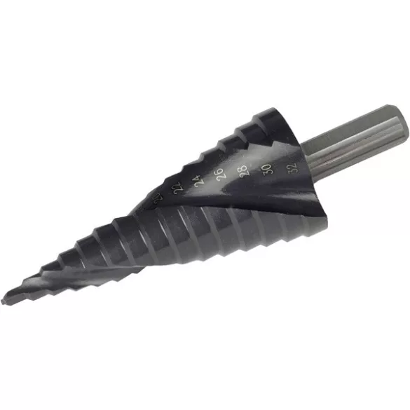 EXTOL INDUSTRIAL HSS-Co lépcsős fémfúró, spirál, 10 lépcsős, 3-12 mm, 6 mm befogás