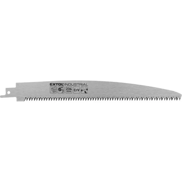 EXTOL INDUSTRIAL szablyafűrészlap Bosch befogással, Cr.V. 234 mm, 8TPI, fához, durva vágáshoz