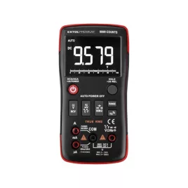   EXTOL PREMIUM digitális multiméter True RMS hangjelzővel, Amper/Volt/Ohm mérő, 2 db 1,5V AA elem