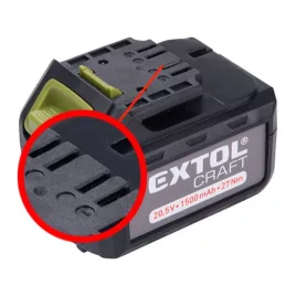   EXTOL CRAFT tartalék akku 402440 Li-ion töltőhöz, 3 saru, 20,5V, 1500mAh, töltési idő 1 óra