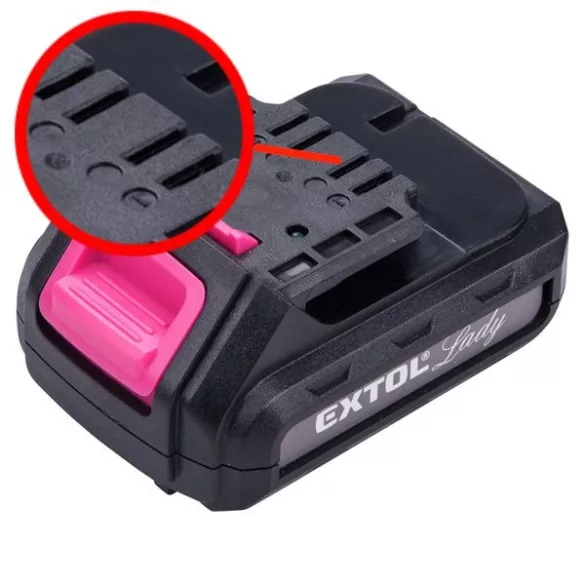 EXTOL CRAFT tartalék akku 12V Li-ion 1300mAh, 402401 géphez, 402400D töltőhöz, 3 sarus