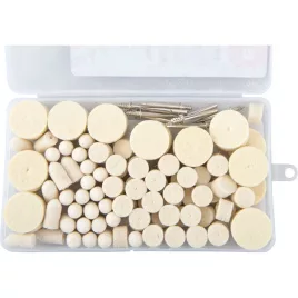   EXTOL CRAFT mini polírozó készlet 3,2 mm befogással, 120 db, 3 féle fejforma, gyapjú filc