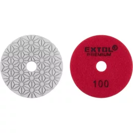   EXTOL PREMIUM gyémánt csiszoló-polírkorong csempe élcsiszoláshoz, tépőzáras, 100mm, P100