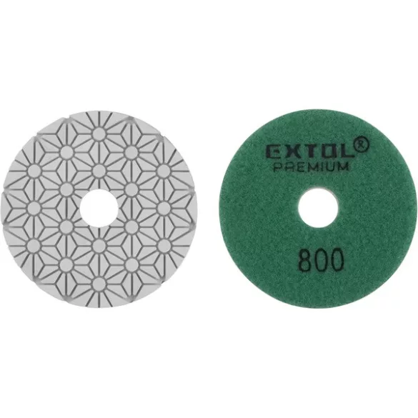 EXTOL PREMIUM gyémánt csiszoló- és polírozó korong csempe élcsiszoláshoz, tépőzáras, 100mm P800