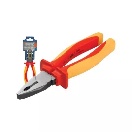   EXTOL PREMIUM kombinált fogó, 160mm, szigetelt,1000V VDE, DIN ISO 5746, CV, duál piros/sárga nyél, akasztós szerszámtartó