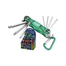   EXTOL CRAFT imbuszkulcs klt., Cr40 gömbfej, színes, TÜV/GS; 7db, 1,5-6mm, karabínerrel, 9 darabonként kínálódobozban