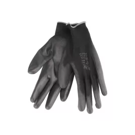   EXTOL PREMIUM Kötött kesztyű fekete poliészter, méret: 10' poliuretánba mártott teny. és ujjhegy., gumírozott mandzsetta