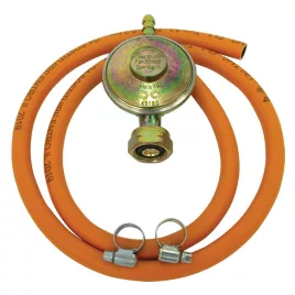   LPG alap készlet, 1 db PB reduktor (30mBar, 1.kg/h ) 1 m tömlő, 2 db csőbilics, PB gázpalackhoz (olasz)