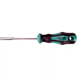   EXTOL PREMIUM csavarhúzó markolat, mágneses csavarbehajtóval; CV., 1/4×100mm
