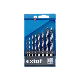  EXTOL CRAFT fafúró klt., műanyag dobozban; 8db 3-10mm polírozott