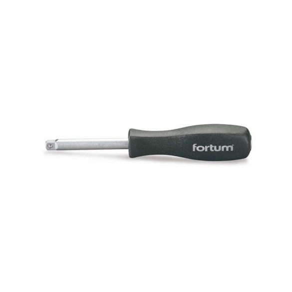 FORTUM csavarhúzó markolat dugófejekhez, 1/4', 150 mm; racsnis karral hajtható FORTUM