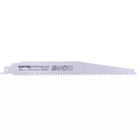   EXTOL PREMIUM szablyafűrészlap 1db, Bosch befogás, HM/TCT fogak, 228 mm, 6T, gázbetonhoz, tiszta, íves vágás