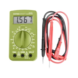   EXTOL CRAFT digitális multiméter; Amper/Volt/Ohm mérő, hangjelző funkcióval, CE, 1 db 9V elem