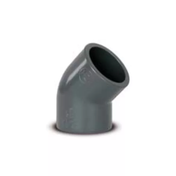 PVC 45 fokos könyök, D75 mm, csőszerelvény, vízvezeték alkatrész