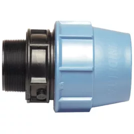   KPE átmenet KM 20mm x 3/4' - Külső menetes csatlakozó, kék színben