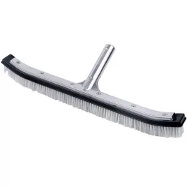   45 cm-es rozsdamentes acél felsőrészű hajlított fal- és aljzattisztító kefe, fekete