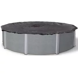   Deluxe PE téli medencevédő takaró, kör alakú fémpalástos medencékhez, 4.5m átmérőjű, fekete színű