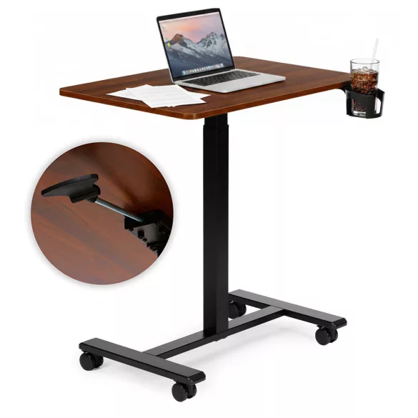 ModernHome állítható magasságú laptopasztal fa lappal, 70x48 cm, 71.5-112 cm