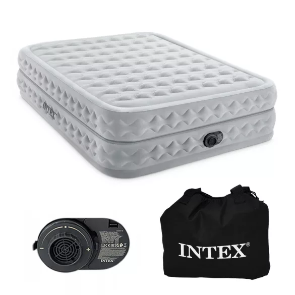 INTEX 64490 kétszemélyes felfújható matrac beépített elektromos pumpával 203x152x51 cm