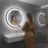 ModernHome kerek LED fürdőszobai tükör, falra szerelhető, 60 cm, 3 szín, érintőkapcsoló