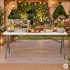 MultiGarden összecsukható catering kerti asztal bőrönddé alakítható 153x70 cm fehér
