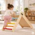 ECOTOYS fa Montessori mászóka gyerekeknek, létrával és rámpával