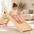 ECOTOYS fa Montessori mászóka gyerekeknek, létrával és rámpával