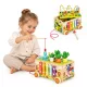 ECOTOYS 8 az 1-ben fa oktatókocka béka, húzható, formabedobó, xilofon, kukacfogó