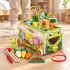 ECOTOYS 8 az 1-ben fa oktatókocka béka, húzható, formabedobó, xilofon, kukacfogó