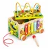 ECOTOYS 8 az 1-ben fa oktatókocka béka, húzható, formabedobó, xilofon, kukacfogó
