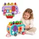 ECOTOYS fa oktatókocka elefánttal 8w1, húzható, formabedobó, xilofon, kukacfogó