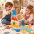 ECOTOYS fa szerszámos házikó barkácskészlet gyerekeknek, 32 elemes