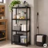ModernHome 4 szintes háztartási polc garázsba, pincébe, fekete