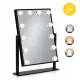 ModernHome LED sminktükör 30x40 cm, 3 színnel, 12 izzóval, fekete