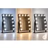 ModernHome LED sminktükör 30x40 cm, 3 színnel, 12 izzóval, fekete