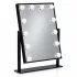 ModernHome LED sminktükör 30x40 cm, 3 színnel, 12 izzóval, fekete