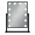 ModernHome LED sminktükör 30x40 cm, 3 színnel, 12 izzóval, fekete