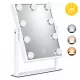 ModernHome LED sminktükör 25x30 cm, 3 fényárnyalat, 9 izzó