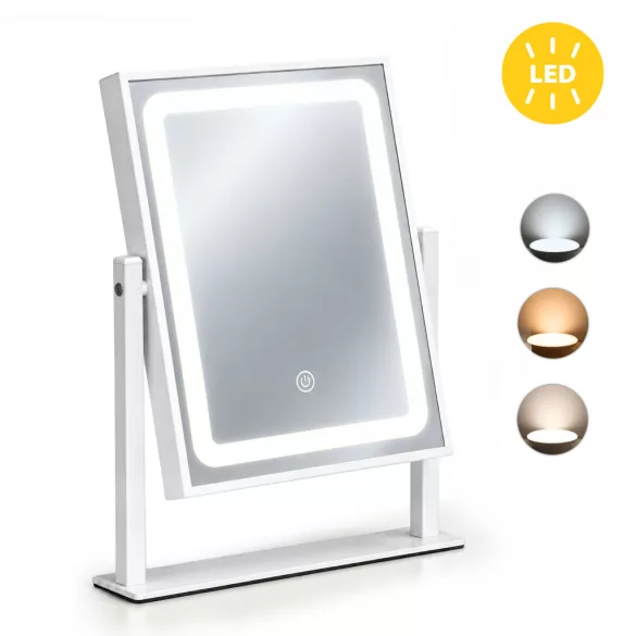 ModernHome LED sminktükör 25x30 cm, 3 fényárnyalattal