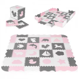   Habos szőnyeg kerítéssel puzzle száraz medence 36 elemes ECOTOYS